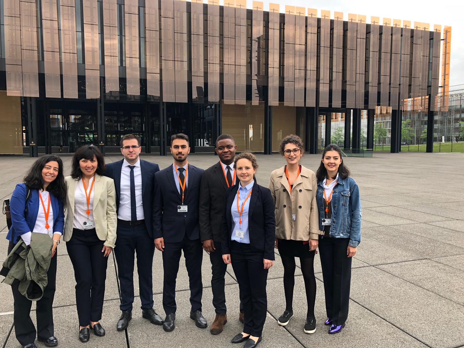 Students attending the guided visit of the Court of Justice of the European Union