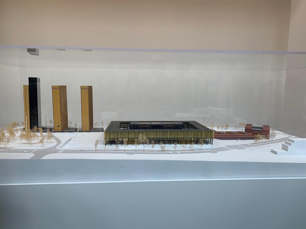 Scale model of the building complex of the Court of Justice of the European Union